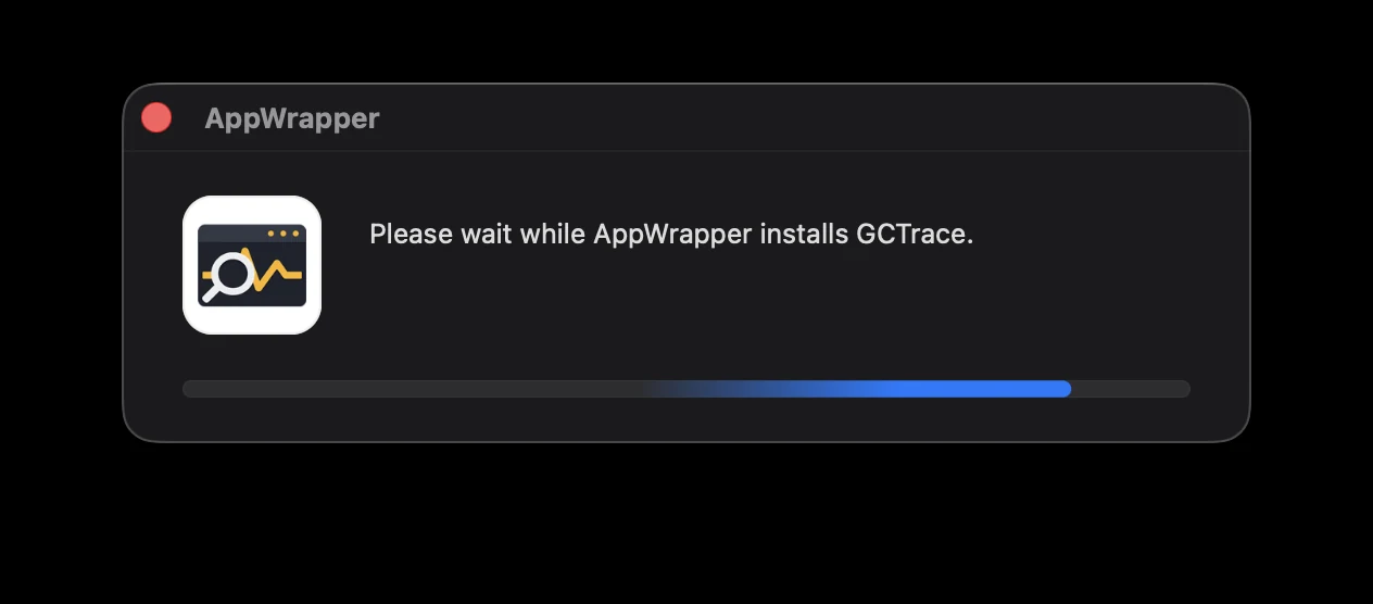 WrappCore installation progress window